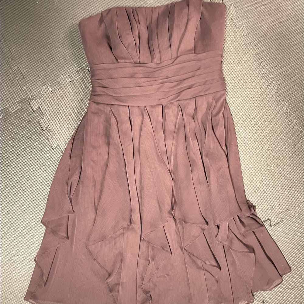 David’s Bridal Size 8 brown chiffon shirt dress